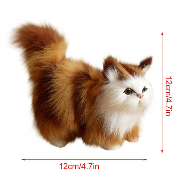 Planet Gates Cute Simulation Cat Plush Toys Soft Stuffed Kitten Model Fake Cat Realist Animals For Kids Girls Birthday Valentine's Day Gift