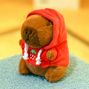 Planet Gates Cute Small Size Capybara Plush Toy With Wings Hoodie Simulation Capybara Doll Fluffty Toy Birthday Gifts
