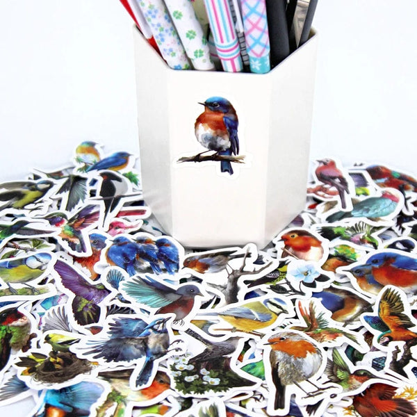 Planet Gates Cute Stickers Pack Kawaii Birds Aesthetic Stationery Supplies Lot Office School Teacher Scrapbooking Supplies Korean Paper Txt