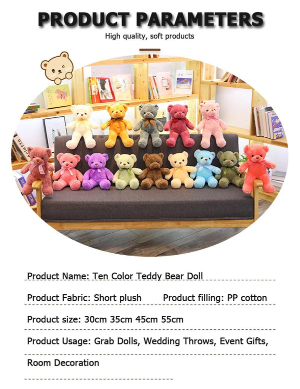 Planet Gates Cute Teddy Bear Plush Soft Stuffed Bear Animal Toy Plushie Kawaii Cat Baby Sleeping Toys Home Decor For Kids Girl Gifts