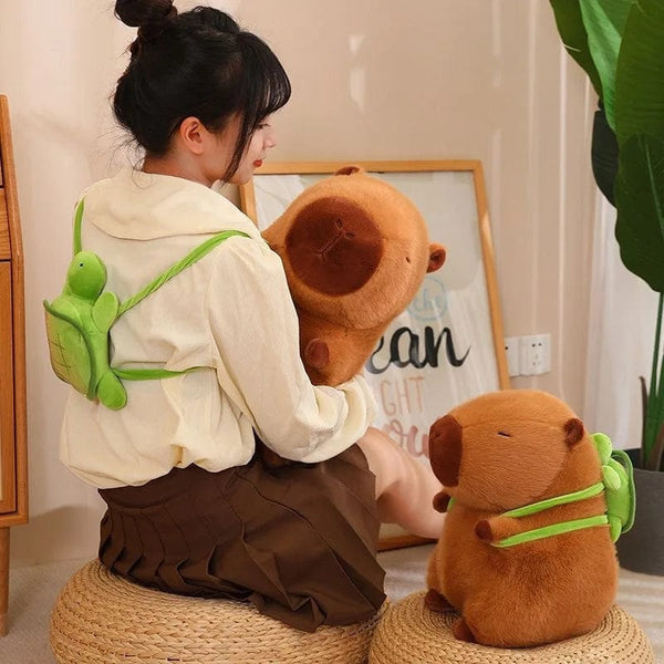 Planet Gates Cute Turtle Backpack Capibara Strawberry Hat Capybara Plush Toy Stuffed Animals Soft Doll Kids Toys Birthday Gift Pendant Decor