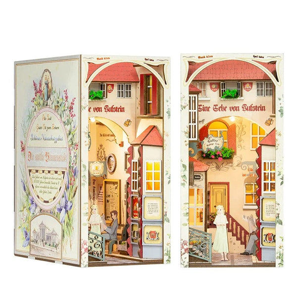 Planet Gates CUTEBEE Puzzle 3D DIY Book Nook Kit Eternal Bookstore Wooden Dollhouse with Light Magic Pharmacist Building Model Toys for Gifts