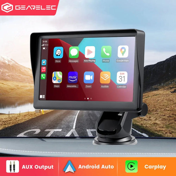 Planet Gates CVBS Cam TF Card / france CarPlay Android Auto Sync date Time Car Radio Multimedia Video Player 7inch Portable Touch Screen With USB AUX For Rear View