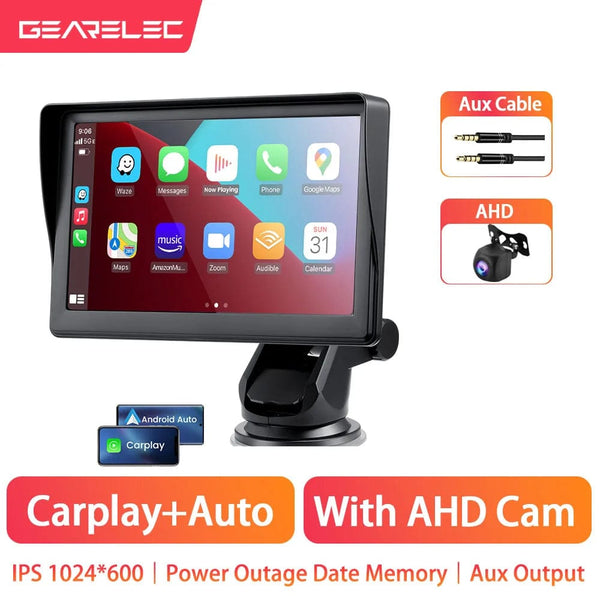 Planet Gates CVBS Cam TF Card / france CarPlay Android Auto Sync date Time Car Radio Multimedia Video Player 7inch Portable Touch Screen With USB AUX For Rear View