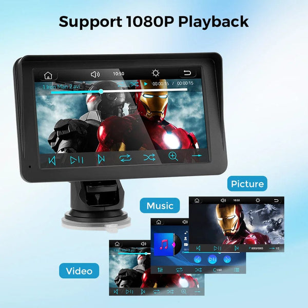 Planet Gates CVBS Cam TF Card / france CarPlay Android Auto Sync date Time Car Radio Multimedia Video Player 7inch Portable Touch Screen With USB AUX For Rear View