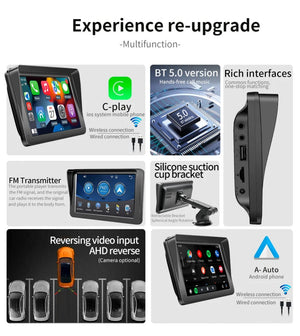 Planet Gates CVBS Cam TF Card / france CarPlay Android Auto Sync date Time Car Radio Multimedia Video Player 7inch Portable Touch Screen With USB AUX For Rear View