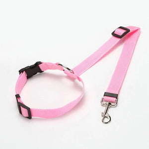Planet Gates CWQY-11-Pink Two-in-one Nylon Adjustable Dogs Harness Collar Pet dog Accessories Pet Car Seat Belt Lead Leash Backseat Safety Belt