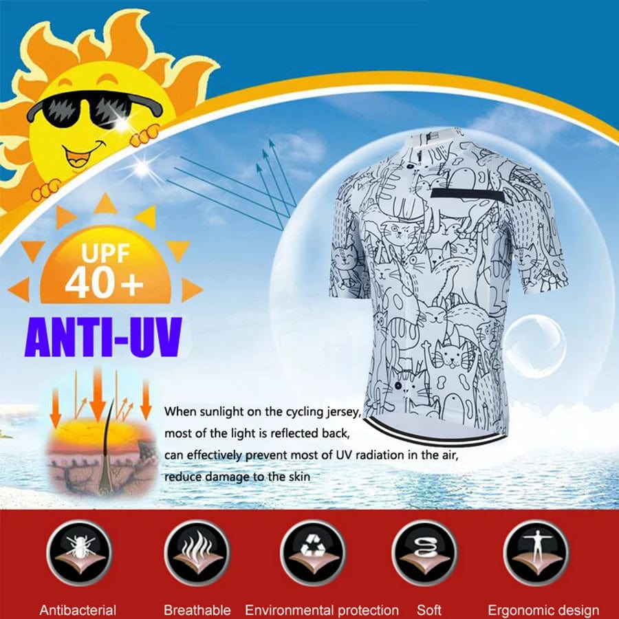 Planet Gates CYKLOPEDIA Men Short Sleeve Jersey Sets Ropa Ciclismo Hombre Summer Cycling Clothing Triathlon Bib Shorts Suit Bike Uniform