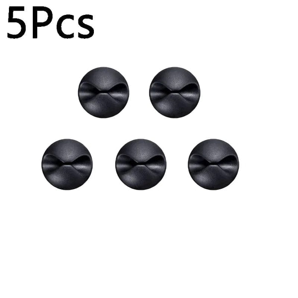 Planet Gates D-5pcs black 10/1Pcs Self-adhesive Cable Clips Silicone USB Cable Holder Organizer Wire Cord Management Clips for Home Office Desktop Tidy