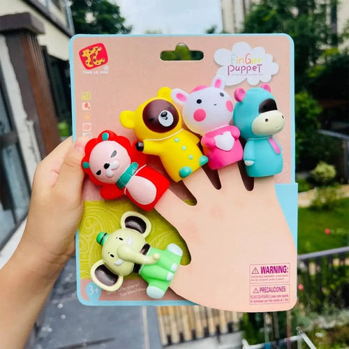 Planet Gates D 5PCS Mini Animal Hand Puppet Puppy Doll Finger Puppet Toy Set Montessori Sensory Toys Preschool Parent-Child Storytelling Toys