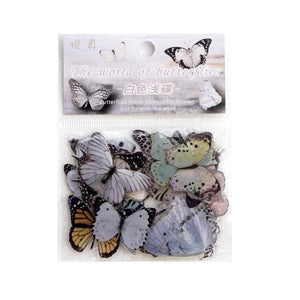 Planet Gates D Card Lover 40 Pcs [Butterfly Garden Series] Vintage Journal Stickers Waterproof Paper Sticker Paper Scrapbooking Material Kit