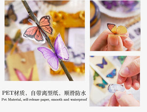 Planet Gates D Card Lover 40 Pcs [Butterfly Garden Series] Vintage Journal Stickers Waterproof Paper Sticker Paper Scrapbooking Material Kit