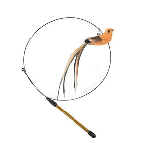 Planet Gates D-handheld Simulation Bird interactive Cat Toy Funny Feather Bird with Bell Cat Stick Toy for Kitten Playing Teaser Wand Toy Cat Supplies