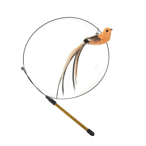 Planet Gates D-handheld Simulation Bird interactive Cat Toy Funny Feather Bird with Bell Cat Stick Toy for Kitten Playing Teaser Wand Toy Cat Supplies