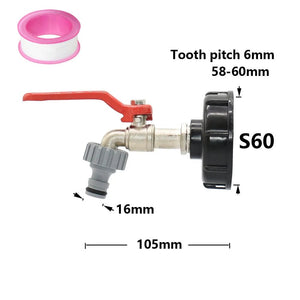 Planet Gates D IBC Tank Tap Adapter Nipple S60X6 Thread 15mm Garden Hose Quick Connect Faucet Alloy Tank 1000 Liter IBC Tank Valve Fitting