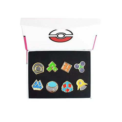 Planet Gates D Pokemon Gym Badges Kanto Johto Hoenn Sinnoh Unova Kalos League Region Pins Brooches Orange Islands Box Collection Pocket Monster