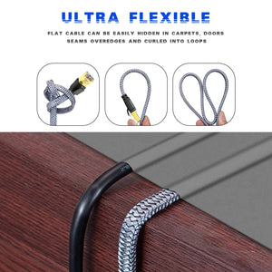 Planet Gates D-Sunty Ethernet Cable CAT8 40Gbps Nylon Braided Network Lan Cord for PC Modem Laptop PS 5 Router RJ45 Flat Cable Ethernet Cat 8