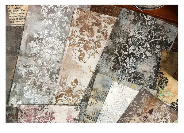 Planet Gates D TIANZI 20 Pcs Long Material paper Vintage Edge material Floral Pattern Retro Paper For Scrapbooking Diary Journal Planner