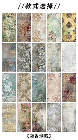 Planet Gates D TIANZI 20 Pcs Long Material paper Vintage Edge material Floral Pattern Retro Paper For Scrapbooking Diary Journal Planner