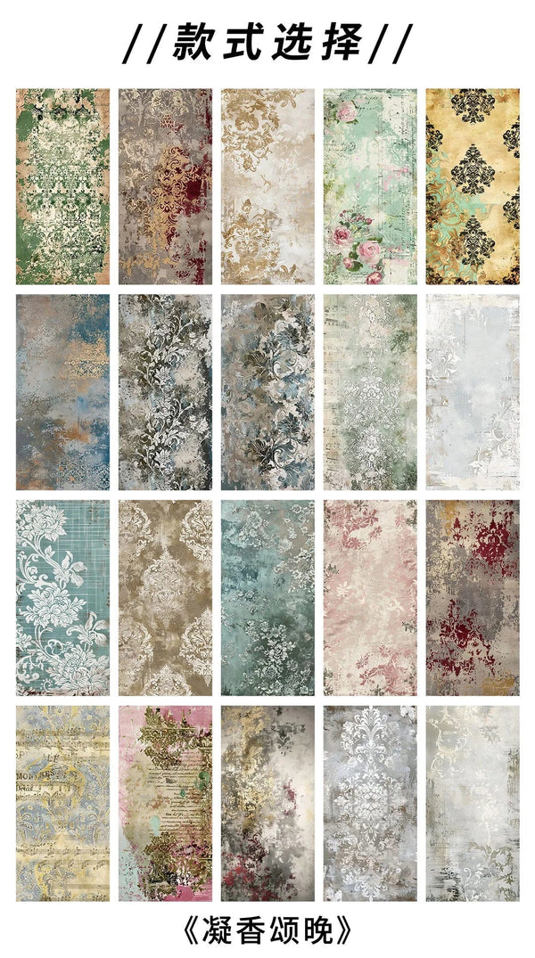 Planet Gates D TIANZI 20 Pcs Long Material paper Vintage Edge material Floral Pattern Retro Paper For Scrapbooking Diary Journal Planner