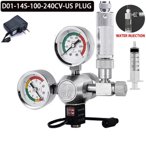 Planet Gates D01-14S-100-240V-US / G3-4 ZRDR DIY Aquarium CO2 Regulator Magnetic Solenoid Kit Check Valve Fish Tank Accessories CO2 Control System Reactor Generator Set