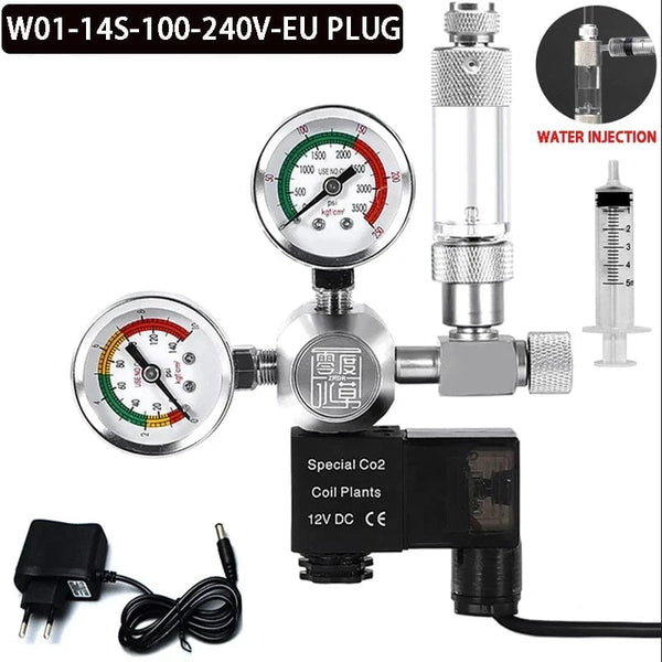 Planet Gates D01-14S-EU / G5-8 ZRDR DIY Aquarium CO2 Regulator Magnetic Solenoid Kit Check Valve Fish Tank Accessories CO2 Control System Reactor Generator Set