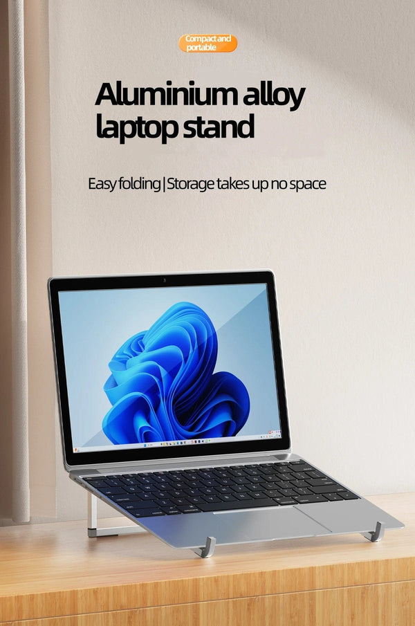 Planet Gates D0119-SILVER Laptop Stand For Macbook Folding Adjustable Aluminum Computer Pc Tablet Stand Notebook Tablelaptop Holder Heat Dissipation