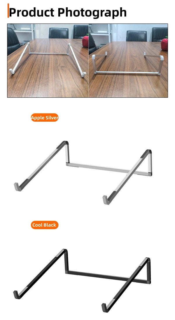 Planet Gates D0119-SILVER Laptop Stand For Macbook Folding Adjustable Aluminum Computer Pc Tablet Stand Notebook Tablelaptop Holder Heat Dissipation