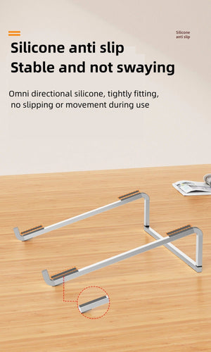 Planet Gates D0119-SILVER Laptop Stand For Macbook Folding Adjustable Aluminum Computer Pc Tablet Stand Notebook Tablelaptop Holder Heat Dissipation