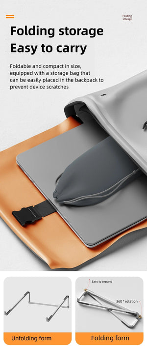 Planet Gates D0119-SILVER Laptop Stand For Macbook Folding Adjustable Aluminum Computer Pc Tablet Stand Notebook Tablelaptop Holder Heat Dissipation