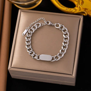 Planet Gates D067 Stainless Steel Steel Color Women's Bracelet Love Heart Charm Hand Chain Fashion Trendy Bangle Party Jewelry Gifts New Wholesale