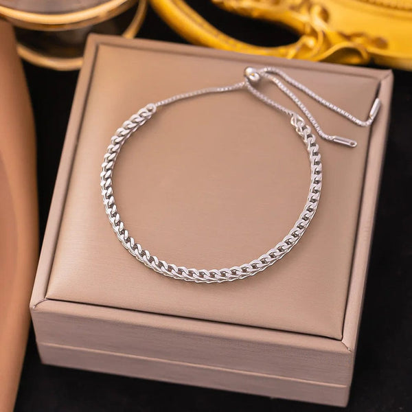 Planet Gates D067 Stainless Steel Steel Color Women's Bracelet Love Heart Charm Hand Chain Fashion Trendy Bangle Party Jewelry Gifts New Wholesale