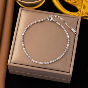 Planet Gates D067 Stainless Steel Steel Color Women's Bracelet Love Heart Charm Hand Chain Fashion Trendy Bangle Party Jewelry Gifts New Wholesale