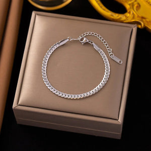 Planet Gates D067 Stainless Steel Steel Color Women's Bracelet Love Heart Charm Hand Chain Fashion Trendy Bangle Party Jewelry Gifts New Wholesale