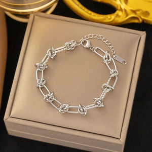 Planet Gates D067 Stainless Steel Steel Color Women's Bracelet Love Heart Charm Hand Chain Fashion Trendy Bangle Party Jewelry Gifts New Wholesale