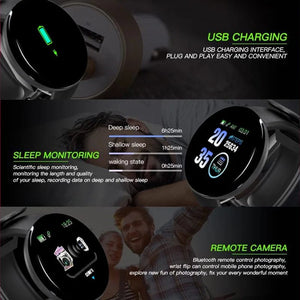 Planet Gates D18 Smart Watch Men Women Smartwatch Blood Pressure Waterproof Digital Watches Sports Fitness Tracker Watch for apple watch band