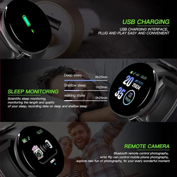 Planet Gates D18 Smart Watch Men Women Smartwatch Blood Pressure Waterproof Digital Watches Sports Fitness Tracker Watch for apple watch band