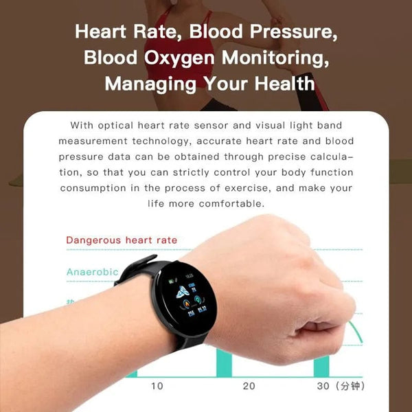 Planet Gates D18 Smart Watch Men Women Smartwatch Blood Pressure Waterproof Digital Watches Sports Fitness Tracker Watch for apple watch band