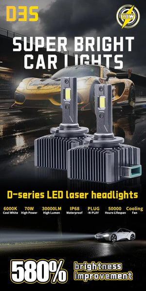 Planet Gates D3S 2PCS 30000LM D1S D3S Headlight 35W D2S D2R D4S D4R D5S D8S LED Canbus Lamps  Auto LED Lights Bulb For Car Lights 6000K Plug&Play