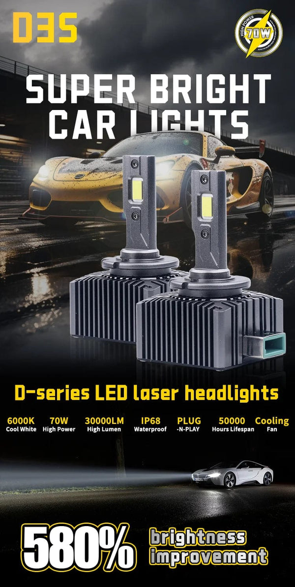 Planet Gates D3S 2PCS 30000LM D1S D3S Headlight 35W D2S D2R D4S D4R D5S D8S LED Canbus Lamps  Auto LED Lights Bulb For Car Lights 6000K Plug&Play