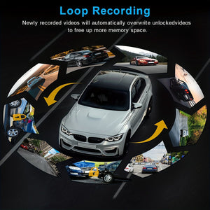 Planet Gates D50 Dash Camera Front And Inside, 8.03cm Dash Cam 1080P, G Sensor HD Night Vision Loop Recording Wide Angle Car DVR ( Blue Photodiode Position Is Random)