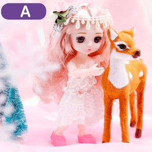 Planet Gates D7 / doll and clothes / CHINA New 16 cm BJD Mini Doll 13 Movable Joint Girl Baby 3D Big Eyes Beautiful DIY Toy Doll With Clothes Dress Up 1/12 Fashion Doll