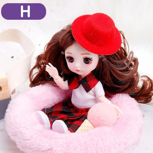 Planet Gates D7 / doll and clothes / CHINA New 16 cm BJD Mini Doll 13 Movable Joint Girl Baby 3D Big Eyes Beautiful DIY Toy Doll With Clothes Dress Up 1/12 Fashion Doll