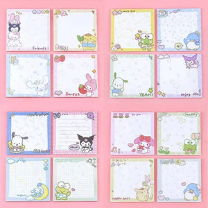 Planet Gates da yan meng 80 Sheets Sanrio Memo Pad Sticky Notes Cute Melody Pochacco Kuromi Stationery Label Notepad Planner Sticker Post School Supplies