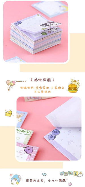 Planet Gates da yan meng 80 Sheets Sanrio Memo Pad Sticky Notes Cute Melody Pochacco Kuromi Stationery Label Notepad Planner Sticker Post School Supplies