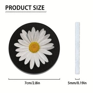 Planet Gates Daisy 2pcs Daisy Flower Absorbent Car Cup Holder Coaster Mats - Car Interior Accessories For Women, Water Cup Coasters For Car Vehicles & Home Desk
