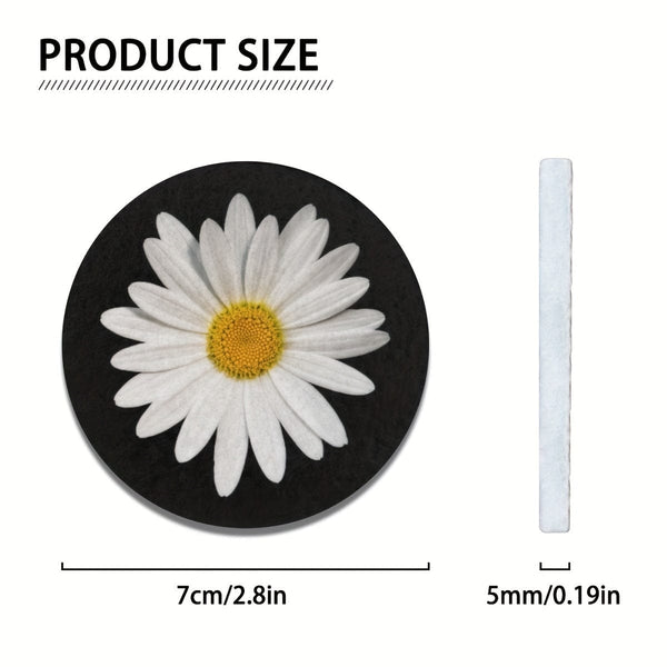 Planet Gates Daisy 2pcs Daisy Flower Absorbent Car Cup Holder Coaster Mats - Car Interior Accessories For Women, Water Cup Coasters For Car Vehicles & Home Desk