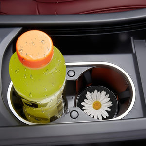 Planet Gates Daisy 2pcs Daisy Flower Absorbent Car Cup Holder Coaster Mats - Car Interior Accessories For Women, Water Cup Coasters For Car Vehicles & Home Desk