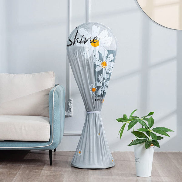 Planet Gates Daisy three-dimensional all-inclusive gray / single opp bag packaging 1pc, Cute Cartoon Pattern Household Electric Fan Cover - Waterproof and Dust-Proof Desktop Floor Protector