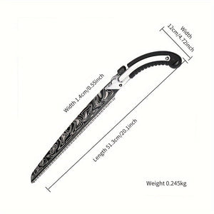 Planet Gates Damascus 1pc, Damascus Waist Saw Hacksaw Hand Tools Woodworking Tools Carpentry Band Household Small Hand-held Garden Fruit Tree Outdoor Logg For Garden Tool (with Case)